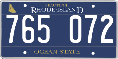 RI license plate 765072