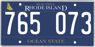 RI license plate 765073