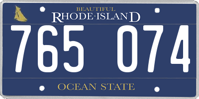 RI license plate 765074