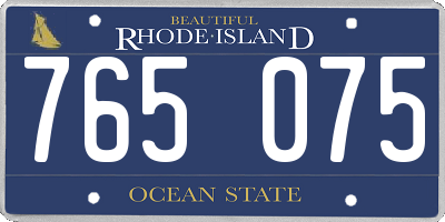 RI license plate 765075