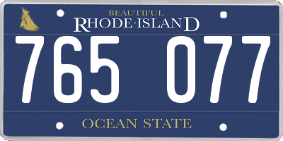 RI license plate 765077