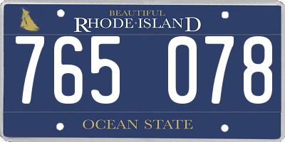 RI license plate 765078