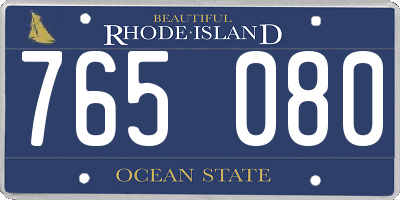 RI license plate 765080