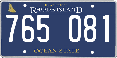 RI license plate 765081