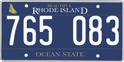 RI license plate 765083