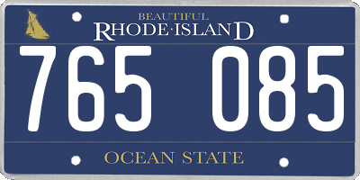 RI license plate 765085