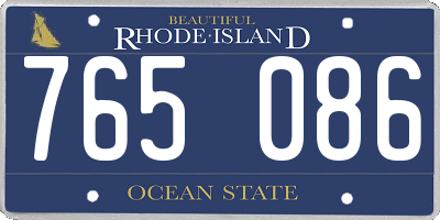 RI license plate 765086