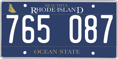 RI license plate 765087