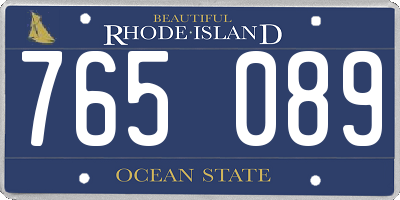 RI license plate 765089