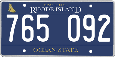 RI license plate 765092