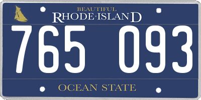 RI license plate 765093