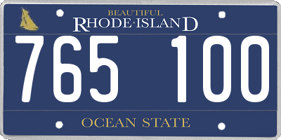 RI license plate 765100