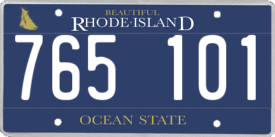 RI license plate 765101