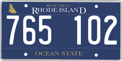RI license plate 765102