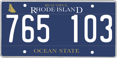 RI license plate 765103