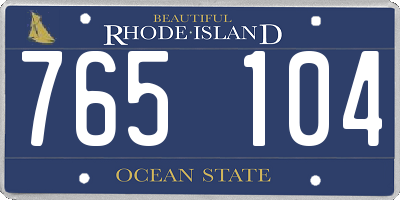RI license plate 765104