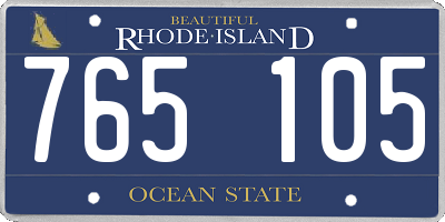 RI license plate 765105