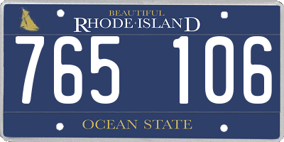 RI license plate 765106