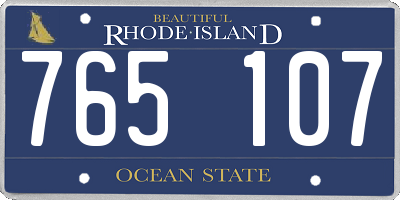 RI license plate 765107