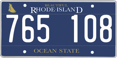 RI license plate 765108