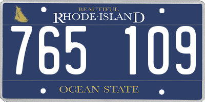 RI license plate 765109