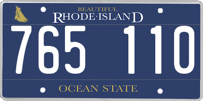 RI license plate 765110