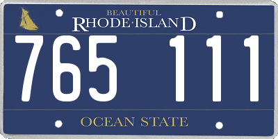 RI license plate 765111