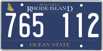 RI license plate 765112