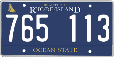 RI license plate 765113