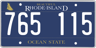 RI license plate 765115