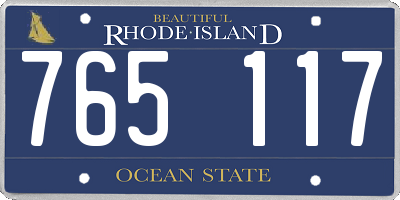 RI license plate 765117