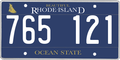 RI license plate 765121