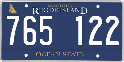 RI license plate 765122