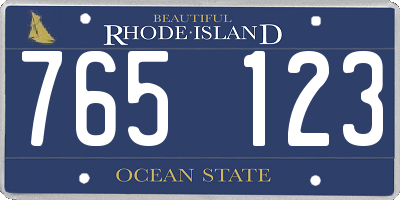 RI license plate 765123