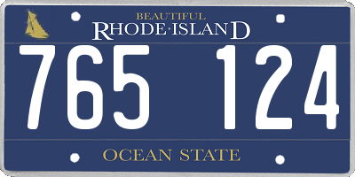 RI license plate 765124