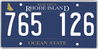 RI license plate 765126