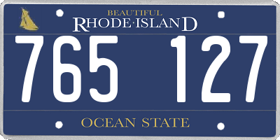 RI license plate 765127