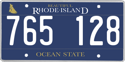 RI license plate 765128