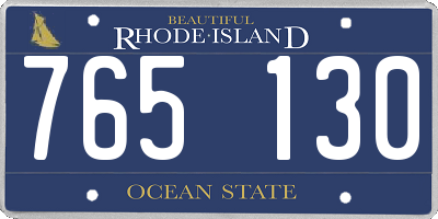 RI license plate 765130
