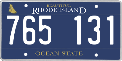 RI license plate 765131