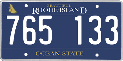 RI license plate 765133