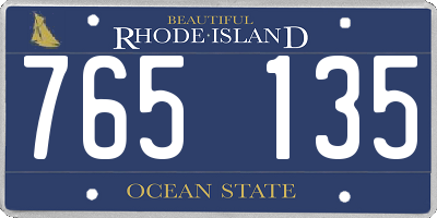 RI license plate 765135
