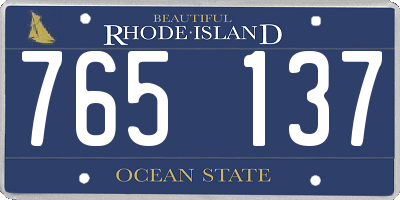 RI license plate 765137