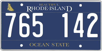 RI license plate 765142
