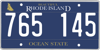 RI license plate 765145