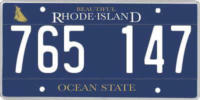 RI license plate 765147