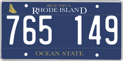 RI license plate 765149