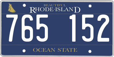RI license plate 765152
