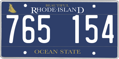 RI license plate 765154