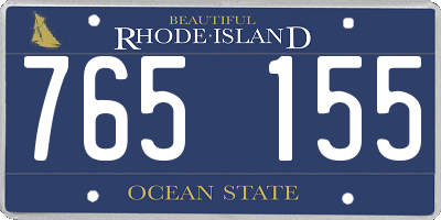 RI license plate 765155